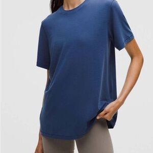 NWT Lululemon Jersey Training Short-Sleeve Shirt Blue Twill Size 6